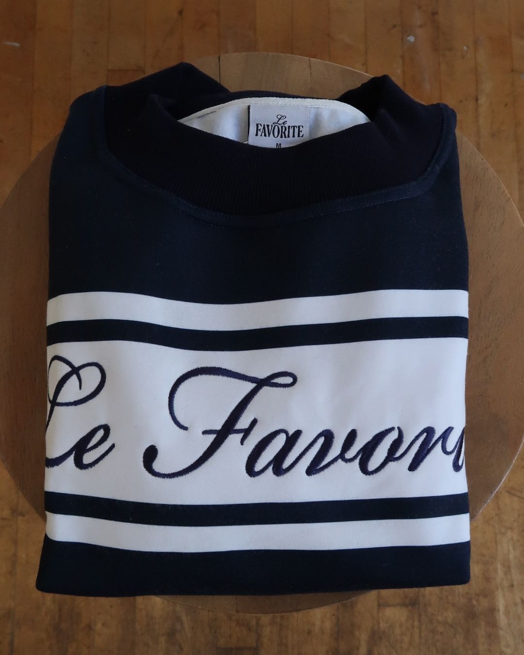 Classic Navy Script Mockneck